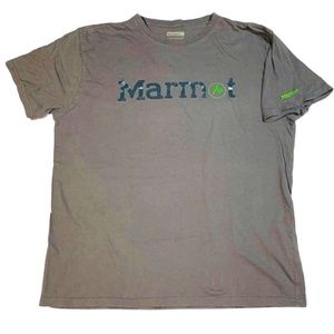 Marmot Logo Windridge Tshirt Gray  Size L 100% Cotton Outdoors